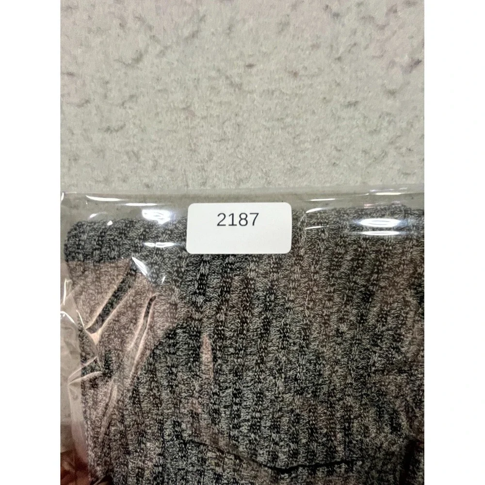 Bobeau Sweater Dress Womens Small Heather Gray Tight Knit Ribbed V Neck Thermal